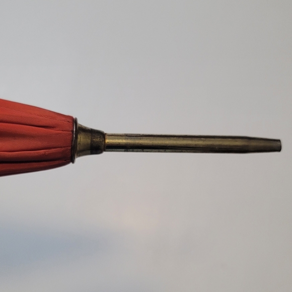 Vintage orange silk unbrella - Picture 7 of 11